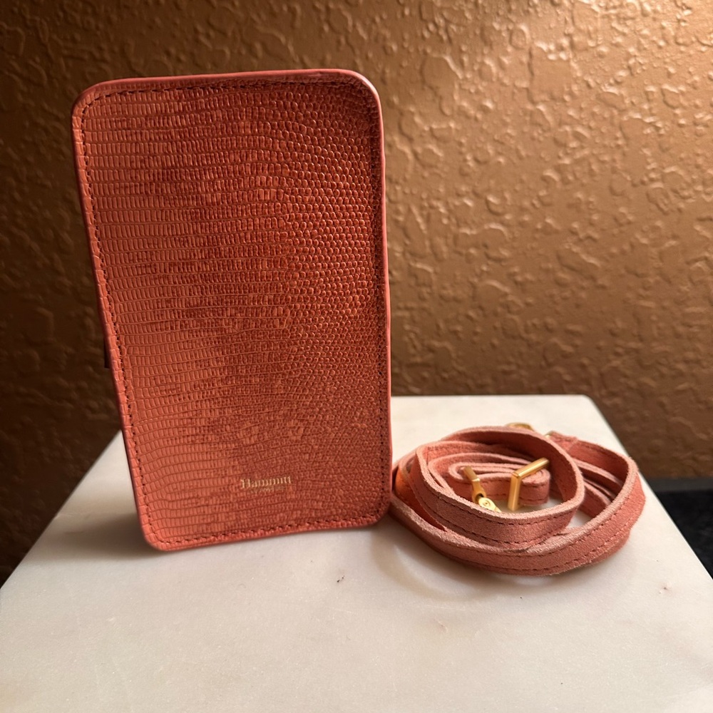 Salmon Textured Phone Case with Strap